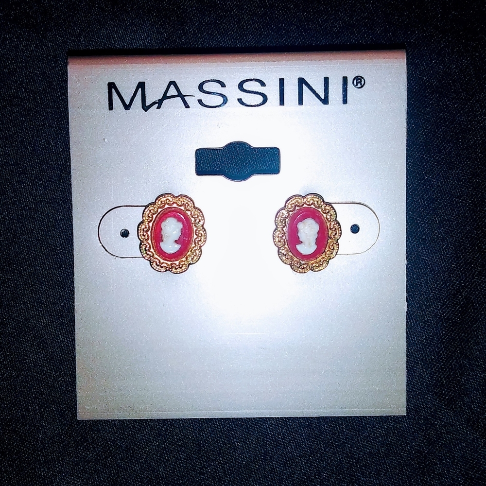 Vintage Style Massini Earrings Matron Burgundy  !